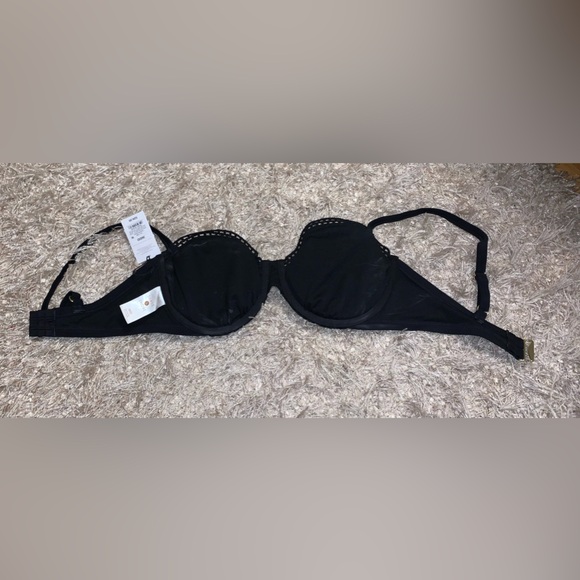 Shade & Shore Black Crochet detail Bikini Top 36DD NWT - Picture 3 of 4